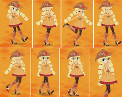 Size: 1165x927 | Tagged: safe, artist:noguitom, edit, screencap, applejack, equestria girls, friendship through the ages, g4, boots, clothes, cowboy boots, cowboy hat, dancing, hat, sleeveless, song