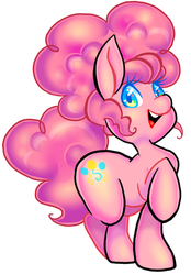 Size: 730x1050 | Tagged: safe, artist:mrspinkpuds, pinkie pie, earth pony, pony, g4, cute, diapinkes, female, heart eyes, multicolored eyes, open mouth, simple background, solo, white background, wingding eyes