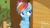 Size: 1668x938 | Tagged: safe, screencap, rainbow dash, pegasus, pony, g4, my little pony: friendship is magic, the washouts (episode), crossed hooves, female, leaning, lidded eyes, mare, rainbow dash is not amused, raised eyebrow, unamused