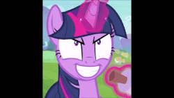 Size: 600x338 | Tagged: safe, edit, edited screencap, screencap, twilight sparkle, alicorn, pony, g4, starlight the hypnotist, spoiler:interseason shorts, animated, black bars, female, gif, hypnosis, hypnotized, letterboxing, looking at you, smiling, solo, teeth, twilight snapple, twilight sparkle (alicorn)