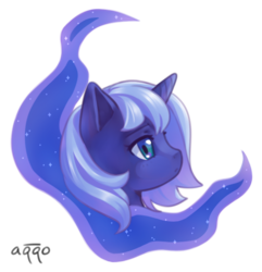 Size: 667x691 | Tagged: safe, artist:aquoquoo, princess luna, pony, g4, bust, cute, female, filly, head only, lunabetes, portrait, simple background, solo, transparent background, woona, younger