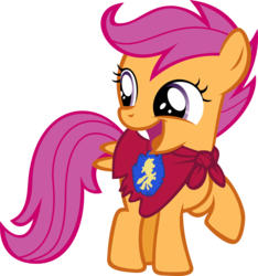 Size: 1872x2000 | Tagged: safe, artist:crisx3, scootaloo, pegasus, pony, g4, cape, clothes, cmc cape, cute, cutealoo, female, filly, looking back, simple background, solo, transparent background