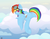 Size: 3800x3000 | Tagged: safe, artist:xsatanielx, rainbow dash, pegasus, pony, rcf community, g4, backwards cutie mark, butt, clothes, cloud, dock, featureless crotch, female, frog (hoof), goggles, high res, mare, plot, sky, solo, underhoof, wings