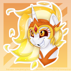 Size: 4000x4000 | Tagged: safe, artist:partypievt, daybreaker, pony, a royal problem, g4, absurd resolution, diabreaker, female, grin, mare, smiling, solo