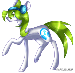 Size: 5041x4906 | Tagged: safe, artist:darkjillmlp123, oc, oc only, oc:green music, earth pony, pony, absurd resolution, female, headphones, mare, simple background, solo, transparent background