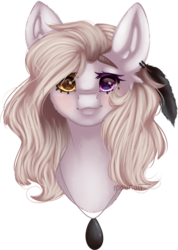 Size: 1280x1795 | Tagged: safe, artist:mauuwde, oc, oc only, oc:mrochina, pony, bust, female, heterochromia, mare, portrait, simple background, solo, transparent background