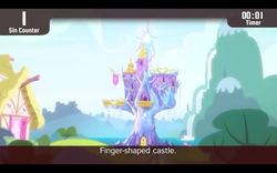 Size: 1280x800 | Tagged: safe, edit, screencap, pony, cinemare sins, g4, my little pony: friendship is magic, the cutie map, castle, hill, house, tree, twilight's castle