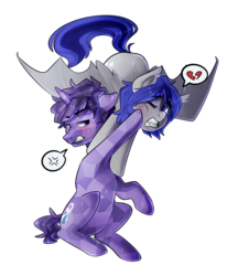 Size: 1677x1945 | Tagged: safe, artist:goshhhh, oc, bat pony, crystal pony, pony, bat pony oc, cross-popping veins, fanfic art, heartbreak, hug denied, shipping denied