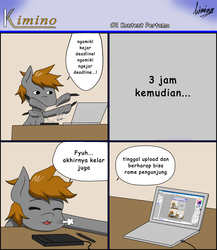 Size: 2753x3167 | Tagged: safe, artist:kiminofreewings, oc, oc:kimino, pegasus, pony, comedy, comic, comic strip, computer, cute, high res, indonesia, male, paint tool sai, ponified, solo