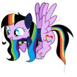Size: 1546x1564 | Tagged: safe, artist:cindystarlight, oc, oc only, oc:rainbow heart, pegasus, pony, clothes, copy and paste, female, mare, simple background, solo, spongebob squarepants, transparent background