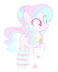 Size: 2537x3129 | Tagged: safe, artist:dashblitzfan4ever, oc, oc only, oc:candy, earth pony, pony, clothes, female, heterochromia, high res, mare, simple background, socks, solo, striped socks, white background