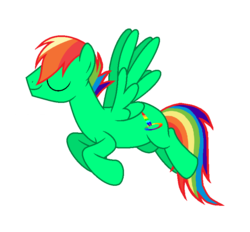 Size: 764x708 | Tagged: safe, derpibooru exclusive, edit, editor:proto29, oc, pegasus, pony, eyes closed, flying, multicolored hair