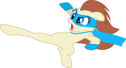 Size: 1052x570 | Tagged: safe, artist:chipmagnum, oc, oc only, earth pony, pony, g4, female, kicking, mare, mask, open mouth, simple background, solo, transparent background
