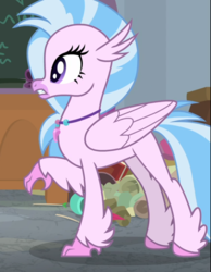 Size: 728x937 | Tagged: safe, screencap, silverstream, classical hippogriff, hippogriff, a rockhoof and a hard place, g4, cropped, female, raised claw, solo