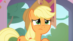 Size: 1665x937 | Tagged: safe, screencap, applejack, earth pony, pony, a rockhoof and a hard place, g4, female, mare, solo