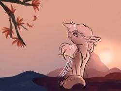 Size: 800x600 | Tagged: safe, artist:zobaloba, oc, oc only, pony, advertisement, auction, background pony, beautiful, calm, commission, nature, peaceful, relaxing, sketch, solo, sunset, your character here