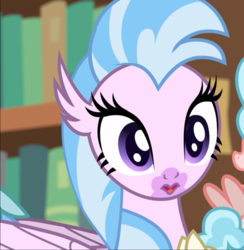 Size: 913x937 | Tagged: safe, screencap, silverstream, hippogriff, g4, what lies beneath, cropped, cute, diastreamies, female, open mouth, solo focus, stare