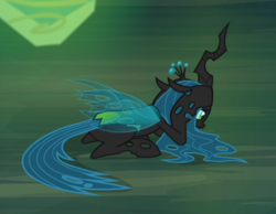 Size: 742x576 | Tagged: safe, screencap, ocellus, queen chrysalis, changedling, changeling, changeling queen, g4, what lies beneath, cropped, cute, cutealis, diaocelles, disguise, disguised changeling, female, floppy ears, prone, queen chrysellus, sad, sadorable, solo