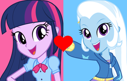 Size: 864x554 | Tagged: safe, edit, trixie, twilight sparkle, equestria girls, g4, female, lesbian, ship:twixie, shipping, shipping domino