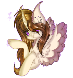 Size: 2811x2986 | Tagged: safe, artist:galaxyswirlsyt, oc, oc only, oc:light heart, alicorn, pony, bust, curved horn, female, high res, horn, mare, portrait, solo