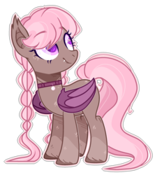 Size: 2209x2491 | Tagged: safe, artist:jxst-alexa, oc, oc only, bat pony, pony, bat pony oc, braid, fangs, female, high res, mare, simple background, solo, transparent background, unshorn fetlocks