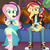 Size: 762x763 | Tagged: safe, screencap, fluttershy, sunset shimmer, equestria girls, g4, game stream, my little pony equestria girls: better together, converse, cropped, feet, female, fluttershy boho dress, gamer fluttershy, gamer sunset, gamershy, geode of fauna, headphones, magical geodes, sandals, shoes, sneakers