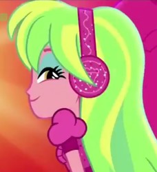 Size: 657x719 | Tagged: safe, screencap, lemon zest, equestria girls, equestria girls specials, g4, my little pony equestria girls: dance magic, beautiful, clothes, cropped, crystal prep shadowbolts, dress, eyeshadow, hair, headphones, makeup, smiling, zest best dress