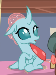 Size: 597x795 | Tagged: safe, screencap, ocellus, changedling, changeling, g4, school raze, cropped, female, open mouth, sitting, solo
