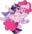 Size: 991x1057 | Tagged: safe, artist:incubugs, pinkie pie, twilight sparkle, alicorn, earth pony, pony, g4, bipedal, blushing, bridal carry, carrying, female, heart, heart eyes, lesbian, ship:twinkie, shipping, simple background, transparent background, twilight sparkle (alicorn), wingding eyes