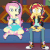 Size: 704x704 | Tagged: safe, screencap, fluttershy, sunset shimmer, equestria girls, equestria girls series, g4, game stream, spoiler:eqg series (season 2), animated, clothes, converse, cropped, cute, female, gamer sunset, gamershy, giggling, headphones, looped, pun in the tags, shimmy, shoes, shyabetes, sneakers, stunned, video game