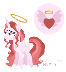 Size: 540x582 | Tagged: safe, artist:mintoria, oc, oc only, alicorn, pony, female, halo, mare, simple background, solo, transparent background