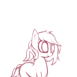 Size: 1250x1250 | Tagged: safe, artist:anonymous, pony, 4chan, animated, drawthread, monochrome, sketch, solo