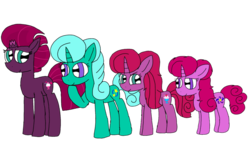 Size: 1801x1016 | Tagged: safe, artist:徐詩珮, fizzlepop berrytwist, glitter drops, tempest shadow, oc, oc:betty pop, oc:ehenk berrytwist, pony, unicorn, g4, my little pony: the movie, broken horn, family, female, filly, horn, lesbian, magical lesbian spawn, mare, mother and daughter, next generation, offspring, parent:glitter drops, parent:tempest shadow, parents:glittershadow, ship:glittershadow, shipping, siblings, simple background, sisters, transparent background