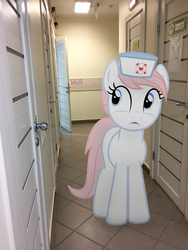 Size: 2448x3264 | Tagged: safe, artist:albertuha, nurse redheart, earth pony, pony, g4, female, high res, hospital, irl, mare, photo, ponies in real life, solo