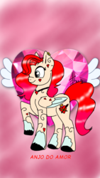 Size: 720x1280 | Tagged: safe, artist:theuzbee, oc, oc only, pony, gift art, heart, muse, queen, solo