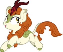 Size: 1296x1080 | Tagged: safe, artist:iknowpony, autumn blaze, kirin, g4, sounds of silence, .svg available, female, jumping, open mouth, simple background, solo, transparent background, vector