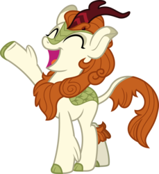 Size: 991x1080 | Tagged: safe, artist:iknowpony, autumn blaze, kirin, g4, sounds of silence, .svg available, eyes closed, female, open mouth, simple background, singing, solo, transparent background, vector