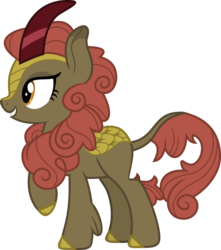 Size: 955x1080 | Tagged: safe, artist:iknowpony, maple brown, kirin, g4, sounds of silence, .svg available, background kirin, female, raised hoof, simple background, smiling, solo, transparent background, vector