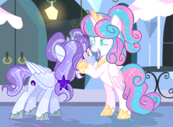 Size: 1788x1314 | Tagged: safe, artist:xxcutecookieswirlsxx, princess flurry heart, oc, alicorn, pegasus, pony, g4, base used, crown, female, jewelry, mare, older, older flurry heart, regalia