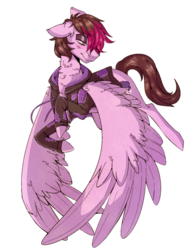 Size: 1300x1700 | Tagged: safe, artist:cinnamonsparx, pegasus, pony, clothes, male, neck fluff, ponified, simple background, solo, stallion, transparent background, virgil sanders