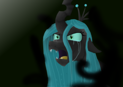 Size: 4960x3508 | Tagged: safe, artist:mr100dragon100, queen chrysalis, changeling, changeling queen, g4, crown, crying, female, jewelry, regalia