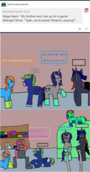 Size: 1068x2036 | Tagged: safe, artist:ask-luciavampire, oc, earth pony, pegasus, pony, unicorn, tumblr:ask-the-pony-gamers, 1000 hours in ms paint, ask, game, tumblr