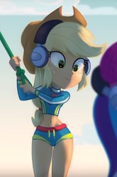 Size: 1000x1514 | Tagged: safe, artist:grissaecrim, edit, edited screencap, screencap, applejack, rarity, equestria girls, g4, lost and found, my little pony equestria girls: better together, belly button, clothes, geode of super strength, hips, magical geodes, midriff, swimsuit