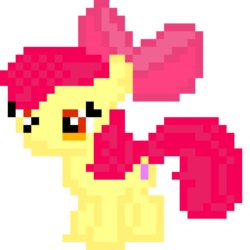 Size: 960x960 | Tagged: safe, artist:joeydr, apple bloom, earth pony, pony, g4, bow, female, filly, pixel art, simple background, solo, transparent background