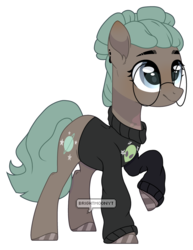 Size: 1280x1657 | Tagged: safe, artist:jxst-roch, artist:nocturnal-moonlight, oc, oc only, oc:eliza, earth pony, pony, base used, clothes, ear piercing, female, mare, piercing, raised hoof, simple background, solo, sweater, transparent background