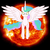 Size: 2400x2400 | Tagged: safe, artist:guardian talon, princess celestia, pony, g4, angry, cover art, female, glowing eyes, high res, missing accessory, solo, sun, sun god