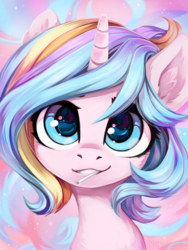 Size: 1500x2000 | Tagged: safe, artist:inowiseei, oc, oc only, oc:oofy colorful, pony, unicorn, beautiful, candy, ear fluff, female, food, lollipop, mare, solo
