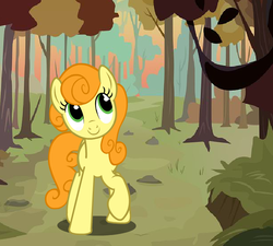 Size: 699x629 | Tagged: safe, artist:flash equestria photography, carrot top, golden harvest, earth pony, pony, g4, 30 minute art challenge, autumn, female, forest, mare, solo, stroll