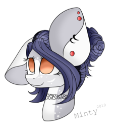 Size: 638x700 | Tagged: safe, artist:mintoria, oc, oc only, earth pony, pony, bust, female, impossibly large ears, mare, portrait, simple background, solo, transparent background