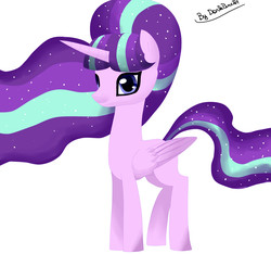 Size: 3200x3000 | Tagged: safe, artist:darkpencil1, starlight glimmer, alicorn, pony, g4, alicornified, female, high res, mare, race swap, s5 starlight, simple background, solo, starlicorn, this will end in communism, white background, xk-class end-of-the-world scenario